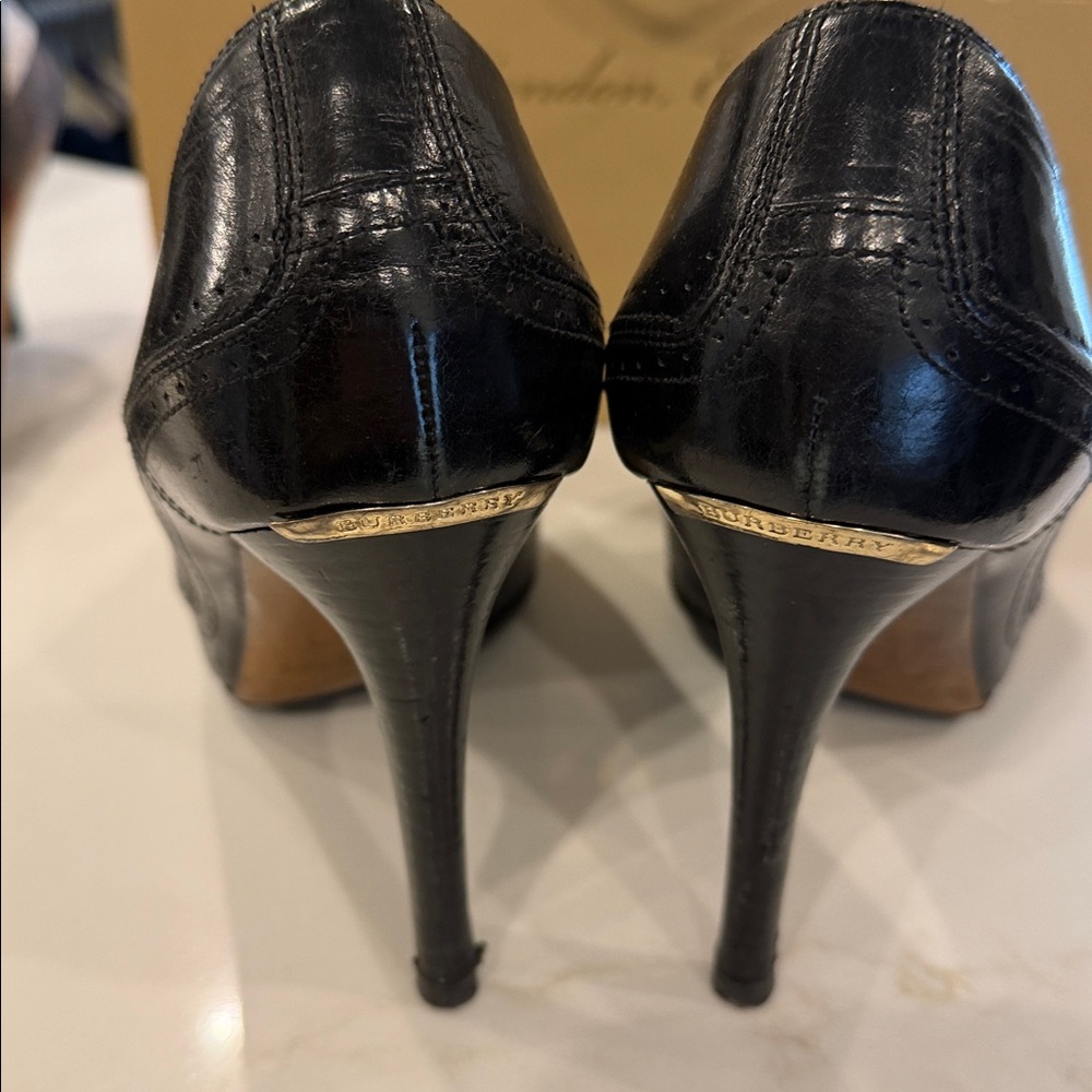Burberry Black Leather Heels - Picture 3 of 4
